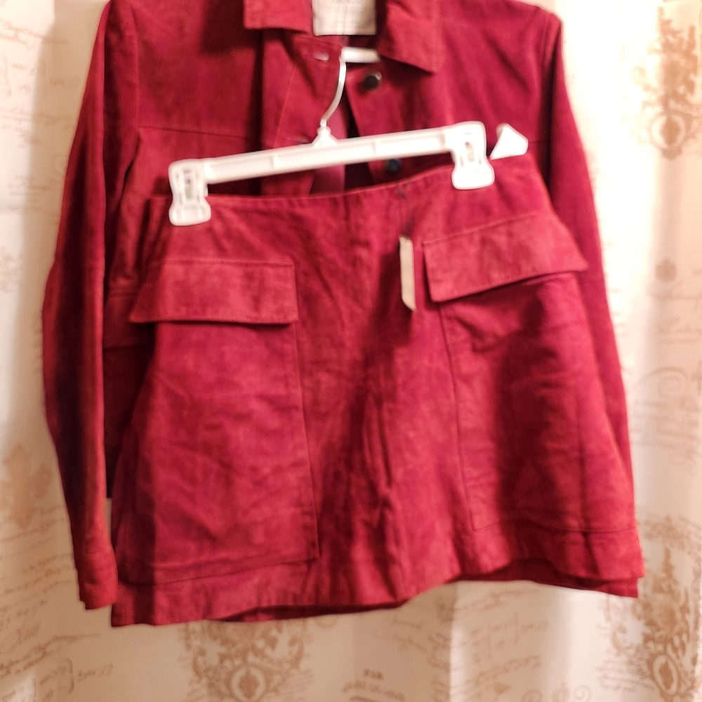 Zara Leather Set Jacket & Mini SKIRT SZ M New part Of Tags Fell Off